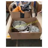 Pots & pans, fabric, craft items