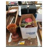 ElectroBrand stereo, vase, jars, misc