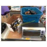 B&D toaster oven, kitchen utensils, misc