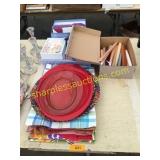 Greeting cards, candles, placemats, platters