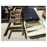 Step ladders, dog crate, misc
