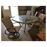 Patio set, includes glass table, 4 chairs,