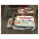Board games, vhs tapes, tool box, misc