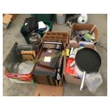 Books, baking pans, vases, household items