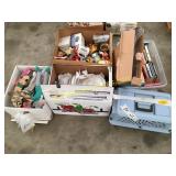 Pet taxi, books, baking pans, toys, misc