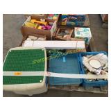 Lego table w/legos, household items