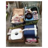 Cooler, xmas decorations, household items