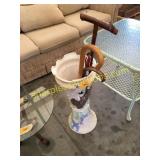 Umbrella holder w/canes