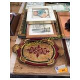Painted tray, pictures
