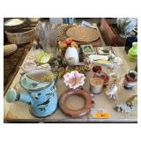 Watering can, vase, knick knacks
