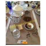 Soup tureen, wall mirror, misc