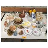 Glasses, decorative plates, misc