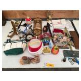 Luncheon cloth, mini garden bag, misc