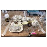 Spades Cowslip china, glasses