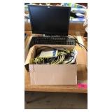 HP monitor, GE keyboard, misc cords