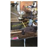 Blackboard, fireplace tools, old cutting tool