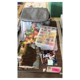 Embroidery floss, cooler, fabric, misc