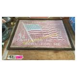 Framed American flag linen