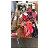 Post hole driver, lawn chairs