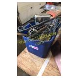 Tote of misc tools, hardware