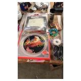 Coca-Cola platter, needlepoint kits, misc