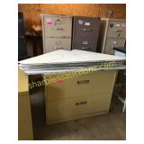 2 drawer file cabinet, metal pieces
