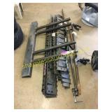 Edging, pipe clamp, tool, metal rack