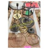 Collection of vintage lamp parts