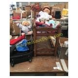 Cabbage Patch dolls, doll bed/stroller, cooler