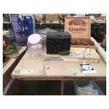 Wooden safari animal napkin holders, cake plate,