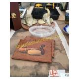 Elephant head/duck wall art, misc