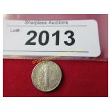 Unciculated 1941 D mercury dime.