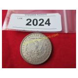 Uncirculated 1896 Morgan silver dollar.