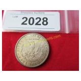 Uncirculated 1880 S Morgan silver dollar with