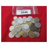 Bag of foreign coins.