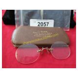 Antique eye glasses in original case.