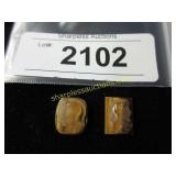 2 authentic tiger eye cameos for a ring.
