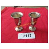2 sterling shot glasses