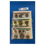 1974,1975,1977 PD 13 coin UNC set (qty 3)