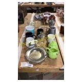 Milk&sugar containers, mugs, candle holders