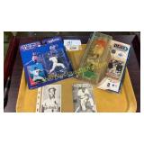 Baseball figurines, signed cardinals pictures