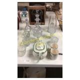 Crystal glassware, mugs and teapot