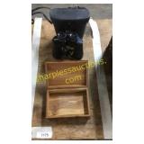 Wooden jewelry box, Siam cat optics binoculars