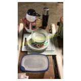 Cutting boards, snowman cookie jar, thermos &