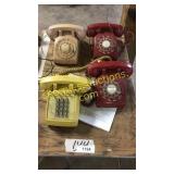 4 antique telephones