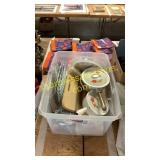 Box of kitchen ware, silverware