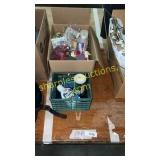 Boxes of cleaning supplies