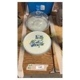 Pfalzgraff Cake plate, covered chip plate qty 2