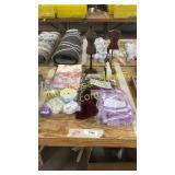 Fabric, ribbon, doll mannequins