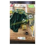 Green Bay packers blanket, jersey, flags